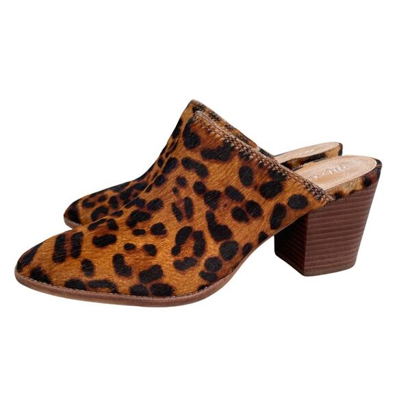 Madewell HARPER MULE Shoe Women’s Size 8 Leopard Calf Hair Stacked 3” Block Heel - Picture 1 of 12